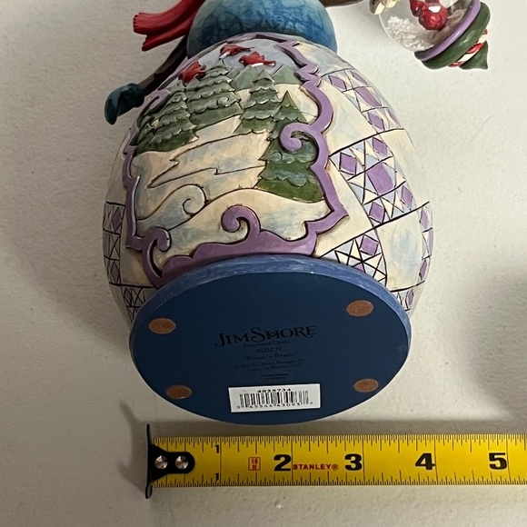 Jim Shore Winter's Beauty Heartwood Creek Snowman Snow Globe Figurine Cardinal - Picture 11 of 12